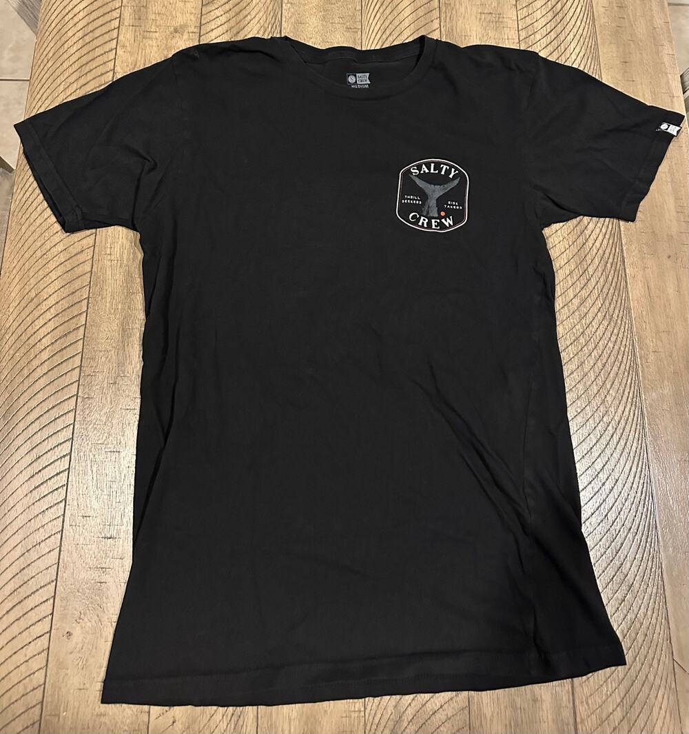 Salty Crew T-Shirt Men's Medium Black Thrill Seekers Risk Takers Graphic Tee SS